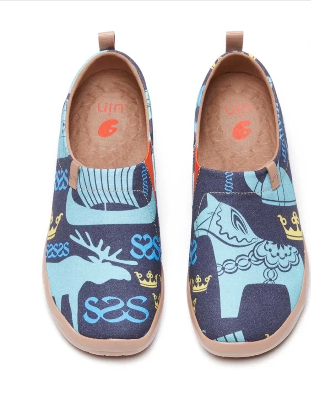 UIN Sneakers Canvas Flats Loafers Toledo Art Slip On